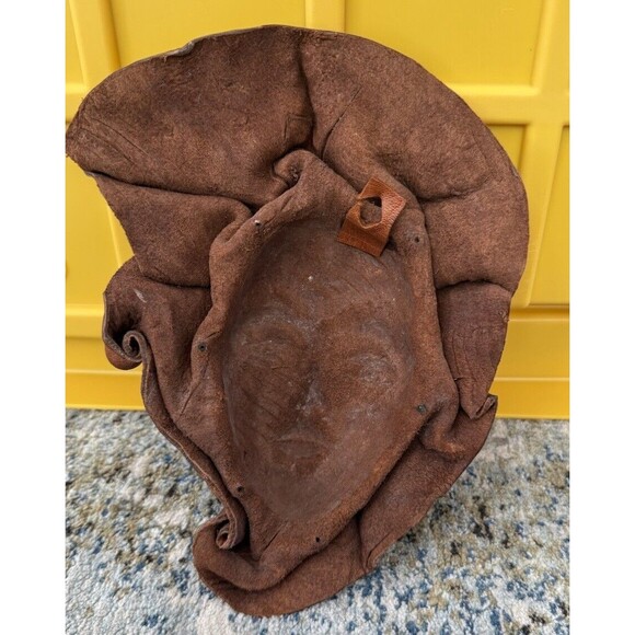 Haiti Leather Molded Face Sculpture Hand Tooled Mask Wall Art 9x7 Detailed - Picture 2 of 7